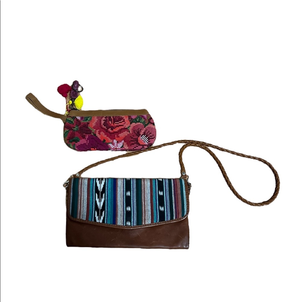 Nena And Co. Bags Nena & Co. Artisan Blue Lagoon Crossbody and Floral Clutch